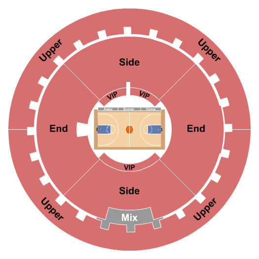 Jon M. Huntsman Center Basketball - GA By Level Seating Chart