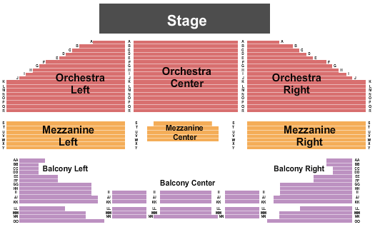 Jones Performing Arts Center - AR End Stage Seating Chart