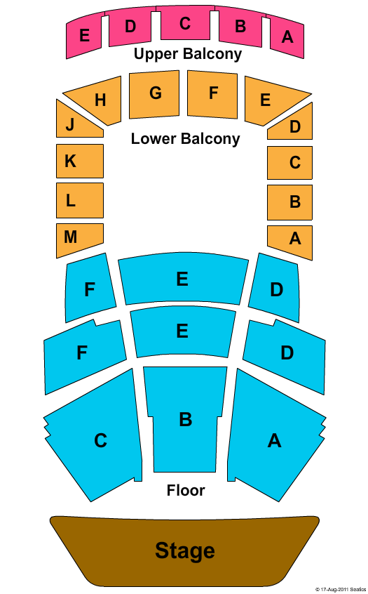 Jorgensen Center Endstage - Main Seating Seating Chart