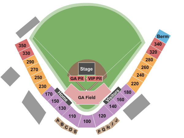 Joseph L. Bruno Stadium Concert GA Pit Seating Chart