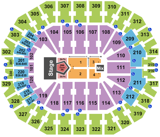Kfc Yum Center Seating Chart With Seat Numbers