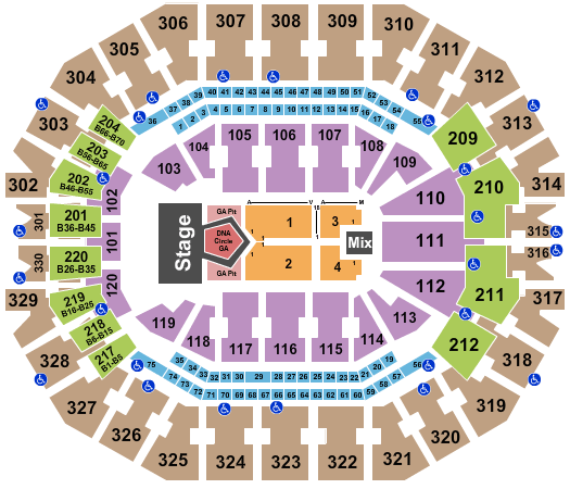 KFC Yum! Center Backstreet Boys Seating Chart