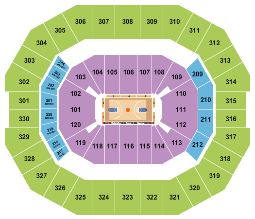 KFC Yum! Center Basketball - Globetrotters Seating Chart