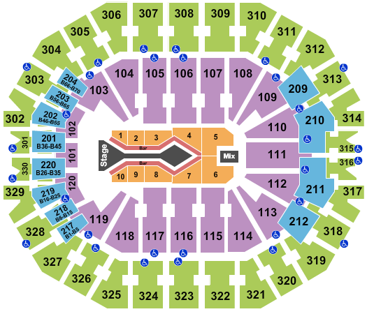 KFC Yum! Center Blake Shelton 2 Seating Chart