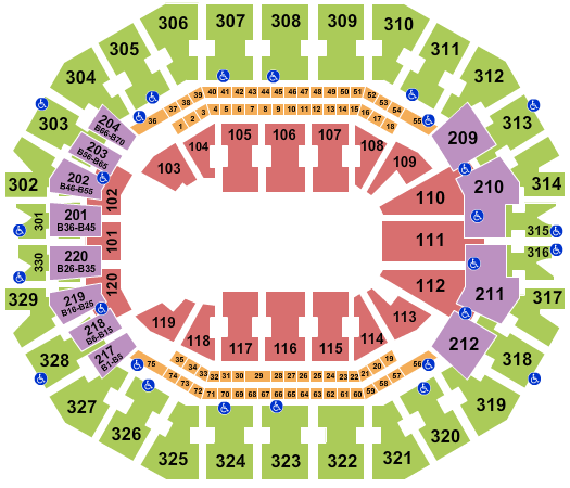PBR-unleash the beast seating chart at KFC Yum center in Louisville, KY