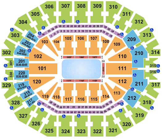 KFC Yum! Center Disney On Ice Seating Chart