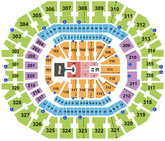 KFC Yum! Center Disturbed Seating Chart