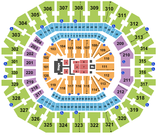 KFC Yum! Center Dude Perfect Seating Chart