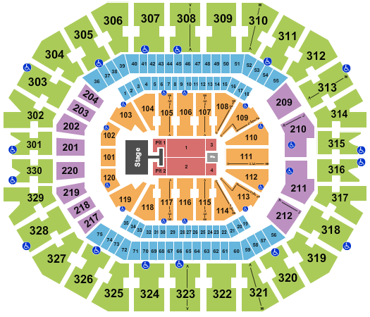 KFC Yum! Center EST Gee Seating Chart