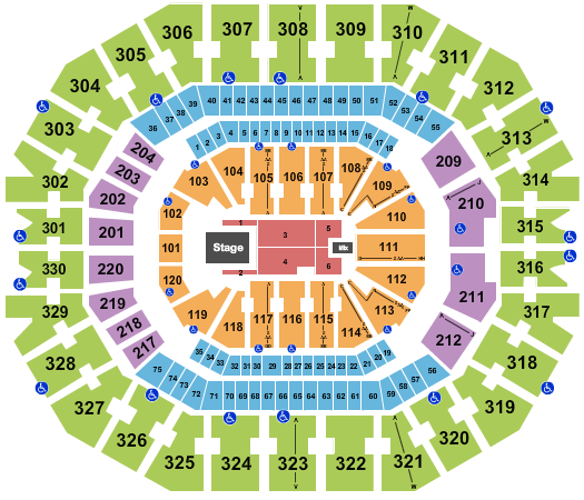 KFC Yum! Center Elevation Worship Seating Chart