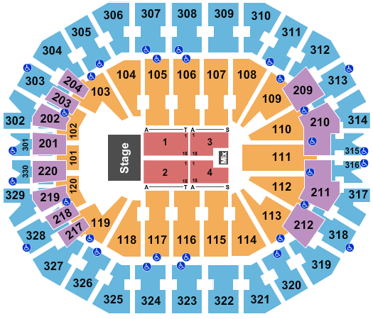 KFC Yum! Center Endstage 3 Seating Chart