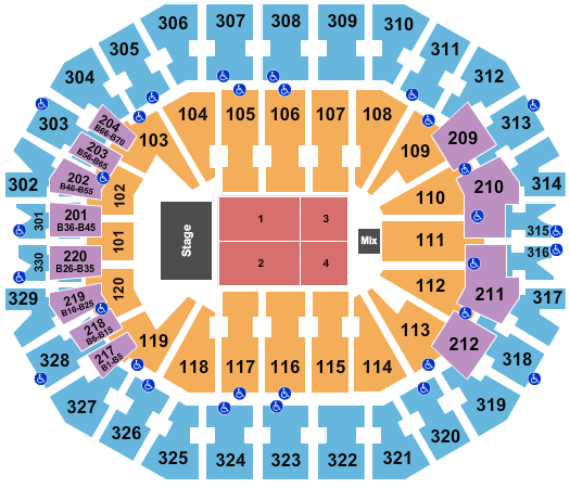 KFC Yum! Center Endstage 4 Seating Chart