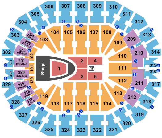 KFC Yum! Center For King and Country 2 Seating Chart