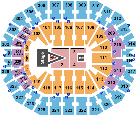 KFC Yum! Center For King And Country Seating Chart