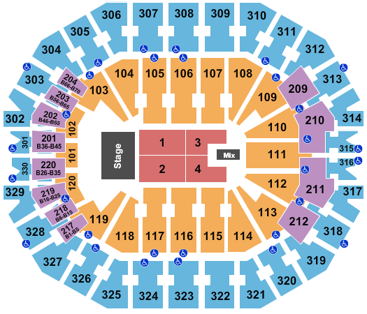 KFC Yum! Center Janet Jackson Seating Chart