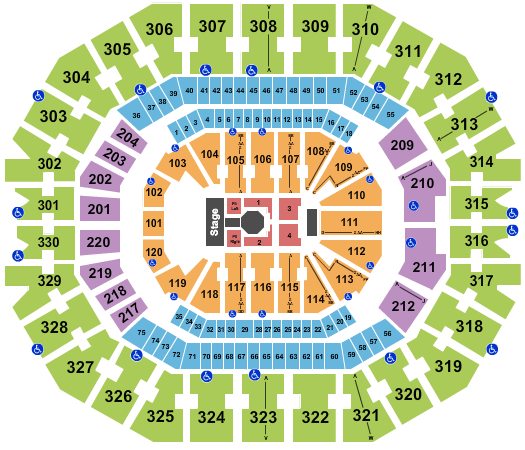 KFC Yum! Center Luke Bryan Seating Chart