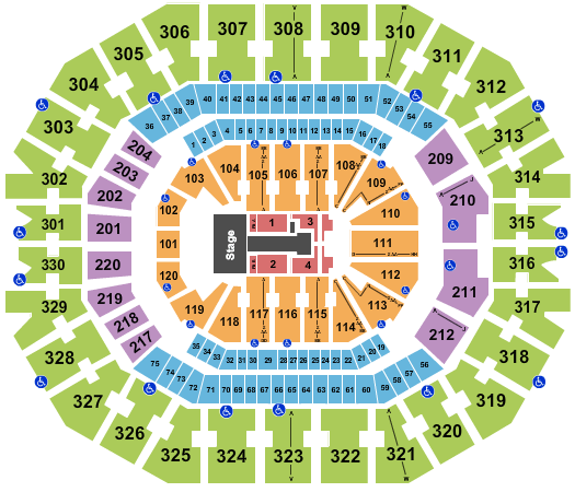 KFC Yum! Center Maroon  5 Seating Chart