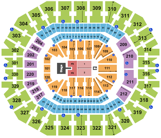 KFC Yum! Center Parker McCollum Seating Chart