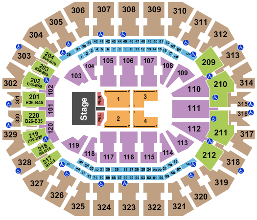 KFC Yum! Center Pentatonix Seating Chart