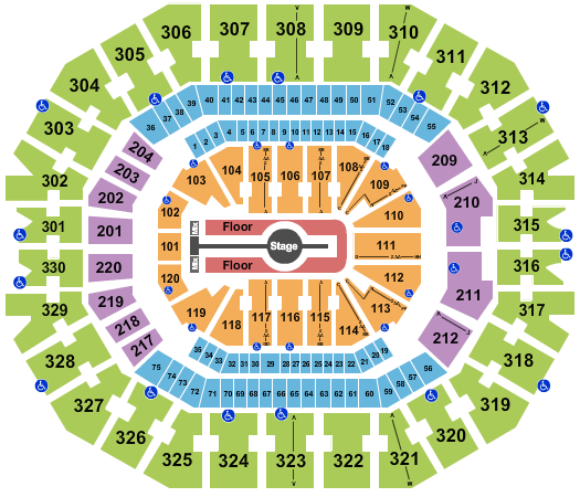 KFC Yum! Center Rod Wave Seating Chart