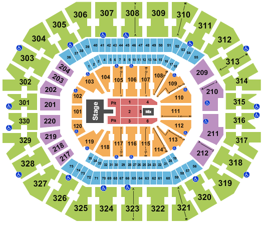 KFC Yum! Center Seating Chart