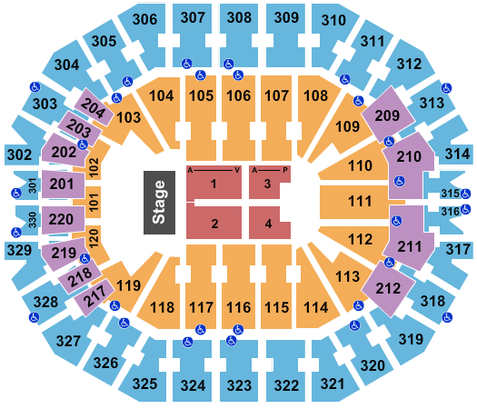 KFC Yum! Center Willie Nelson Seating Chart