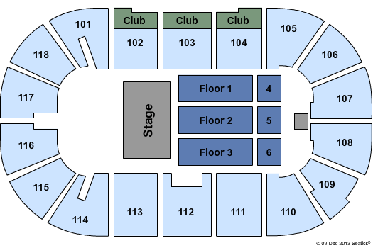 Slush Puppie Place City and Colour Seating Chart