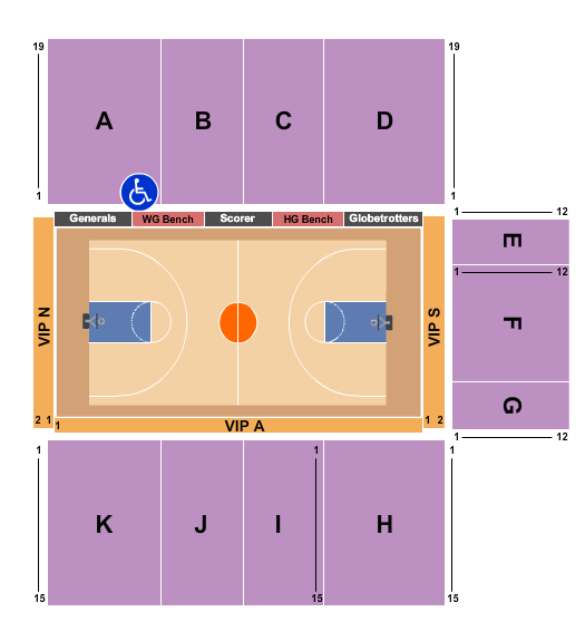 Kaiser Permanente Arena Basketball - Globetrotters Seating Chart