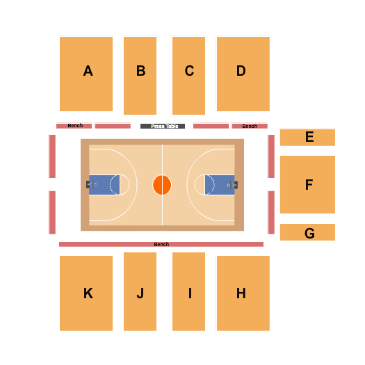 seating chart for Kaiser Permanente Arena - Basketball - eventticketscenter.com