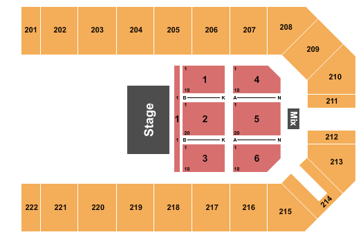 Kansas Star Event Center - Arena Half House 2 Seating Chart