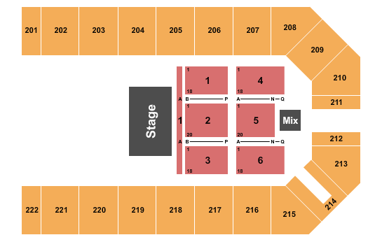 Kansas Star Event Center - Arena Half House Seating Chart