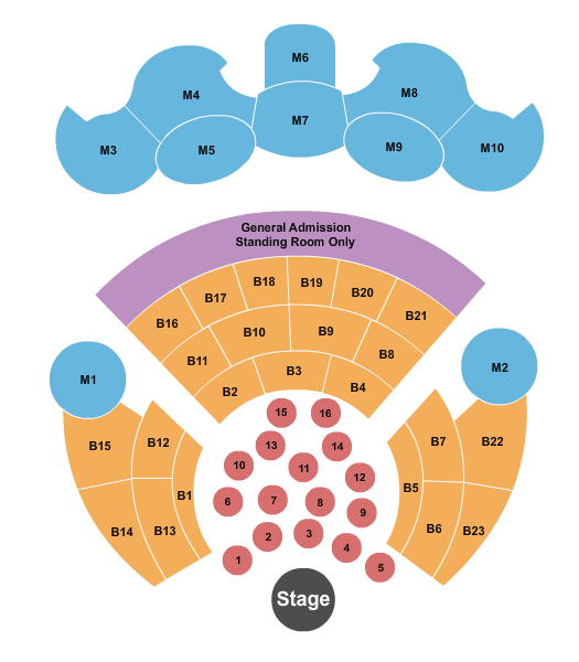 Kaos at Palms Casino Resort Endstage w/ Tables Seating Chart