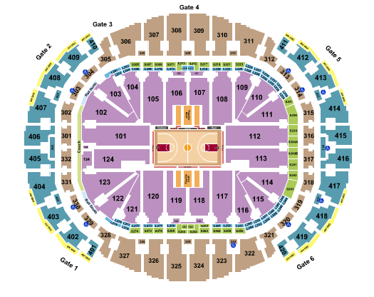 Kaseya Center Basketball Rows Seating Chart