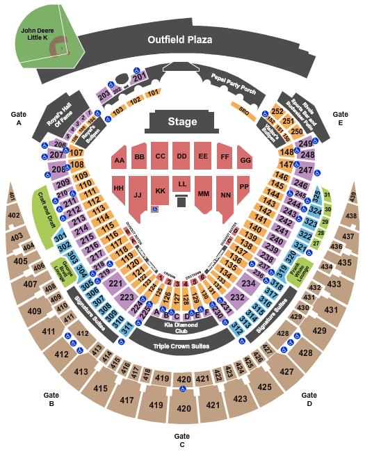 Kauffman Stadium Billy Joel Seating Chart