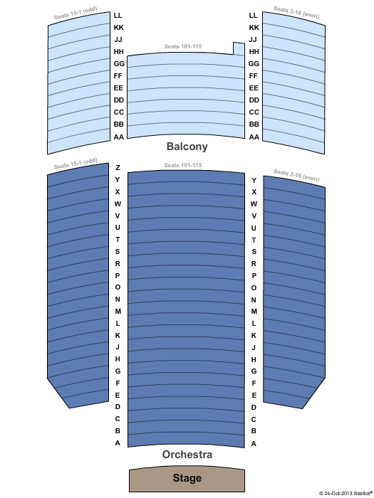 Kaufmann Concert Hall at 92nd Street Y End Stage Seating Chart