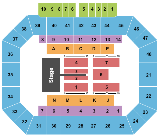Kay Yeager Coliseum Big Church Night Out Seating Chart