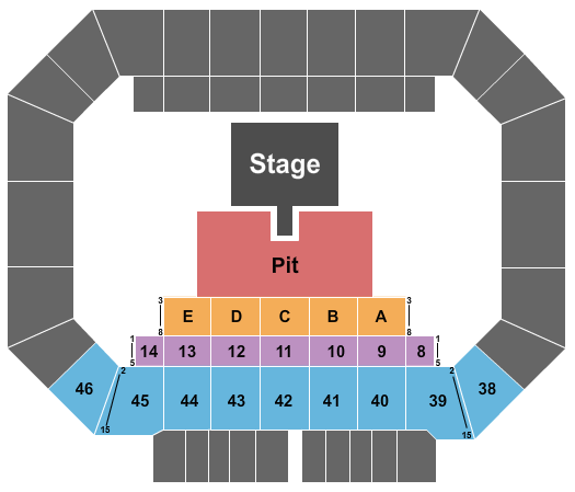 Kay Yeager Coliseum Endstage GA Pit Seating Chart