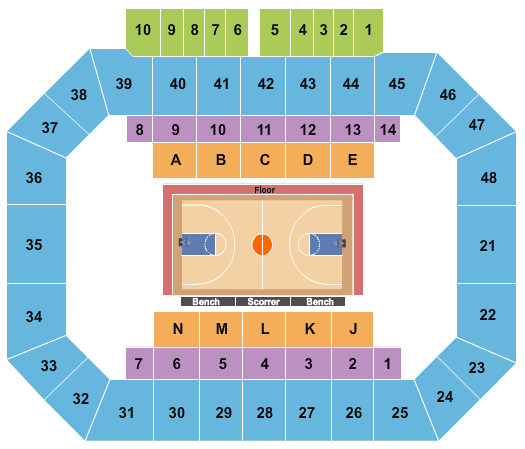 Kay Yeager Coliseum Harlem Globetrotters Seating Chart