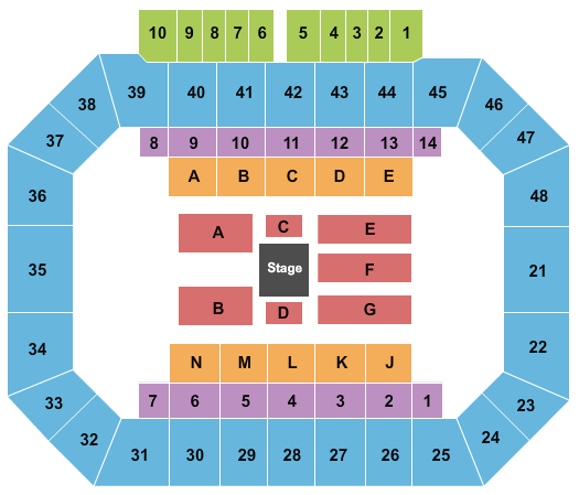 Kay Yeager Coliseum WWE Seating Chart
