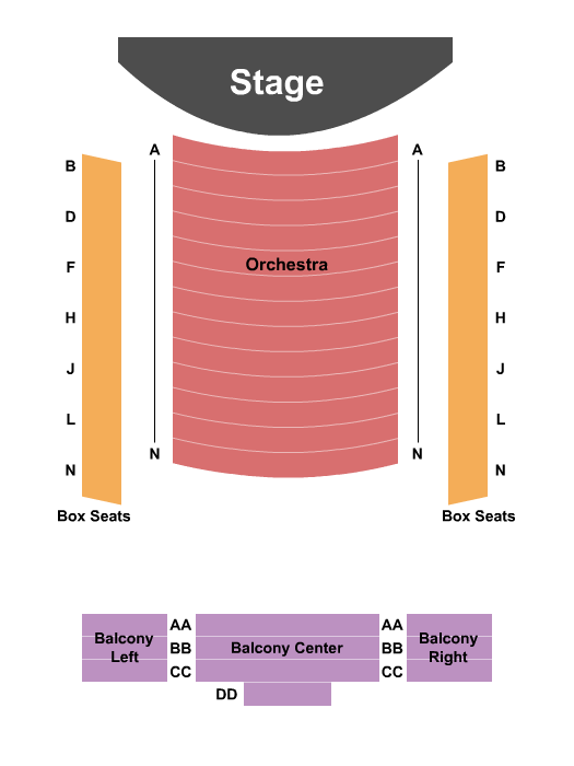 Kean University - Enlow Recital Hall End Stage Seating Chart