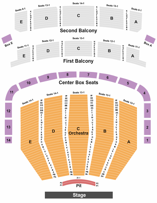 Keller Auditorium Endstage No Balcony Seating Chart