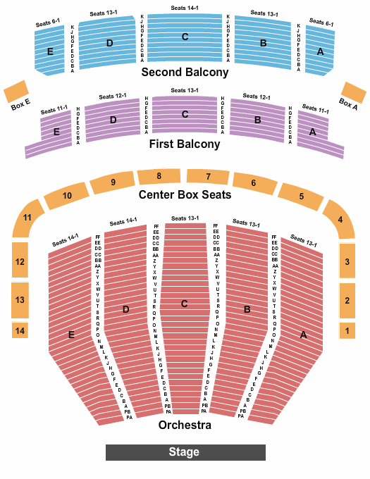 Keller Auditorium End Stage Seating Chart