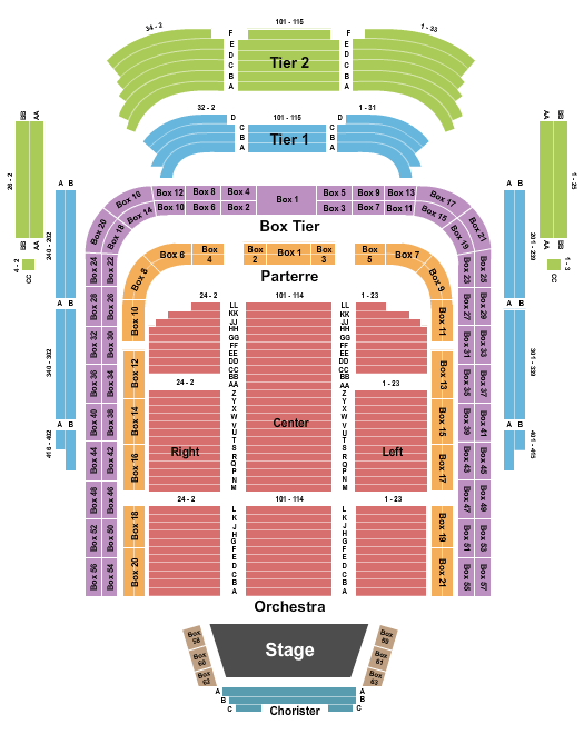 Kennedy Center Concert Hall Seating Chart - Washington DC