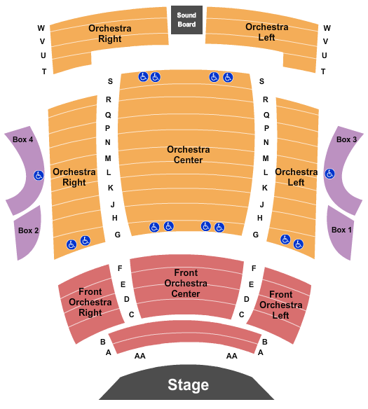 seating chart for Kennedy Center Terrace Theater - Endstage - eventticketscenter.com