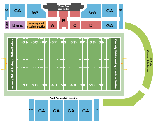 Kennedy Field At Audrey J. Walton Stadium Football Seating Chart