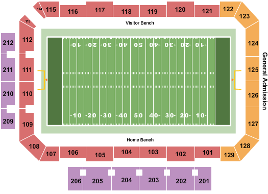 Kenneth P. Lavalle Stadium Football Seating Chart