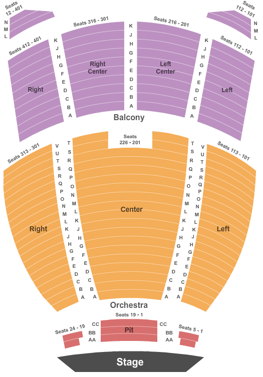 seating chart for Brown Theatre at The Kentucky Center - End Stage Pit - eventticketscenter.com