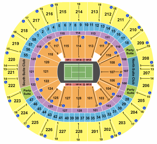Climate Pledge Arena Tennis 2017 Seating Chart