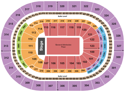 KeyBank Center End Stage GA Floor Seating Chart