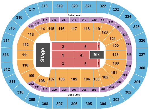 seating chart for KeyBank Center - TSO 2022 - eventticketscenter.com